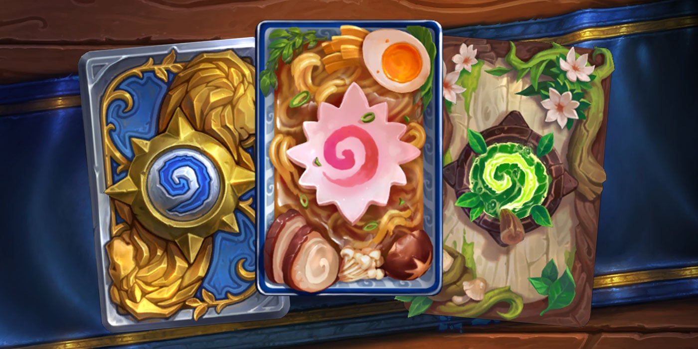 United in Stormwind Adds Four New Card Backs to the Game Including a Delicious Bowl of Ramen for September