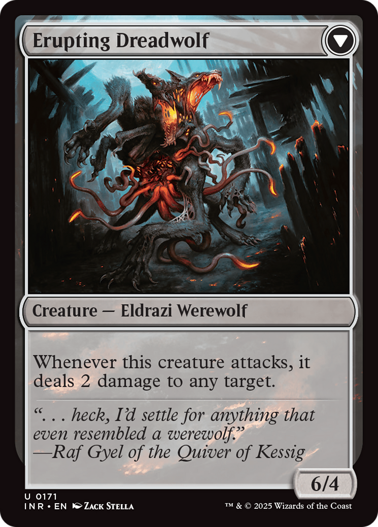 Smoldering Werewolf // Erupting Dreadwolf Card Image