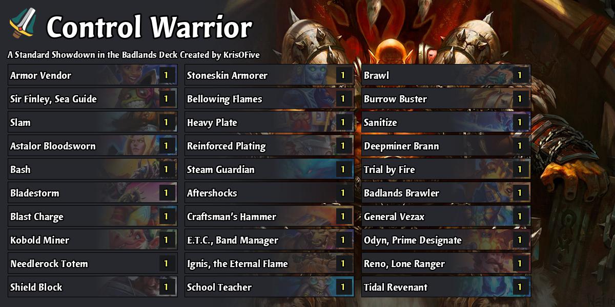 Highlander Control Warrior - Showdown in the Badlands Hearthstone Decks ...