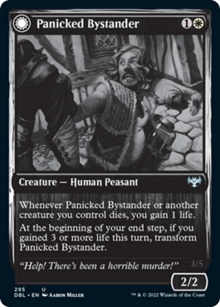 Panicked Bystander // Cackling Culprit Card Image