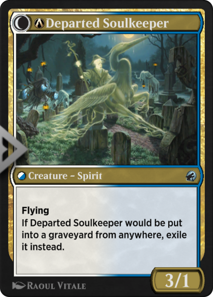 A-Devoted Grafkeeper // A-Departed Soulkeeper Card Image