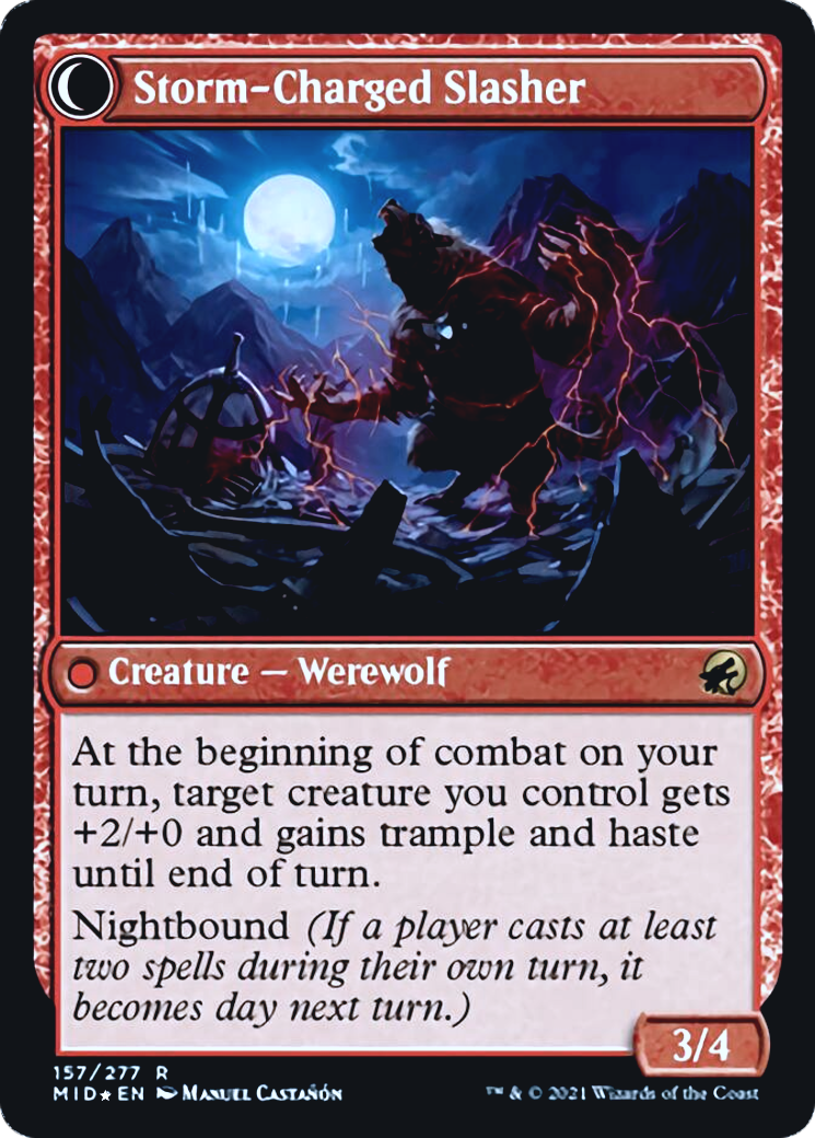 Reckless Stormseeker // Storm-Charged Slasher Card Image