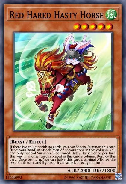 Red Hared Hasty Horse Card Image