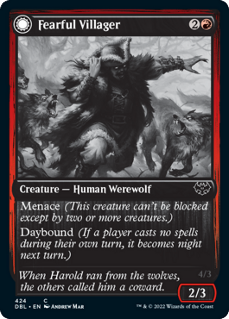 Fearful Villager // Fearsome Werewolf Card Image