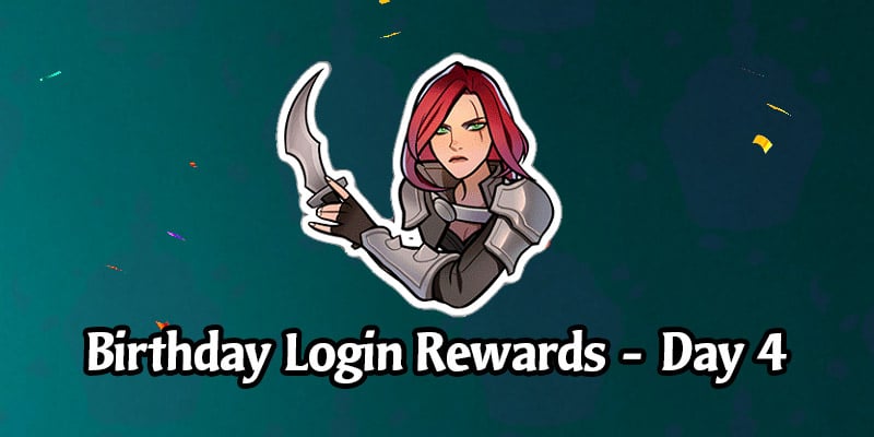 Today's Legends of Runeterra Anniversary Celebration Login Gift is a Katarina Emote