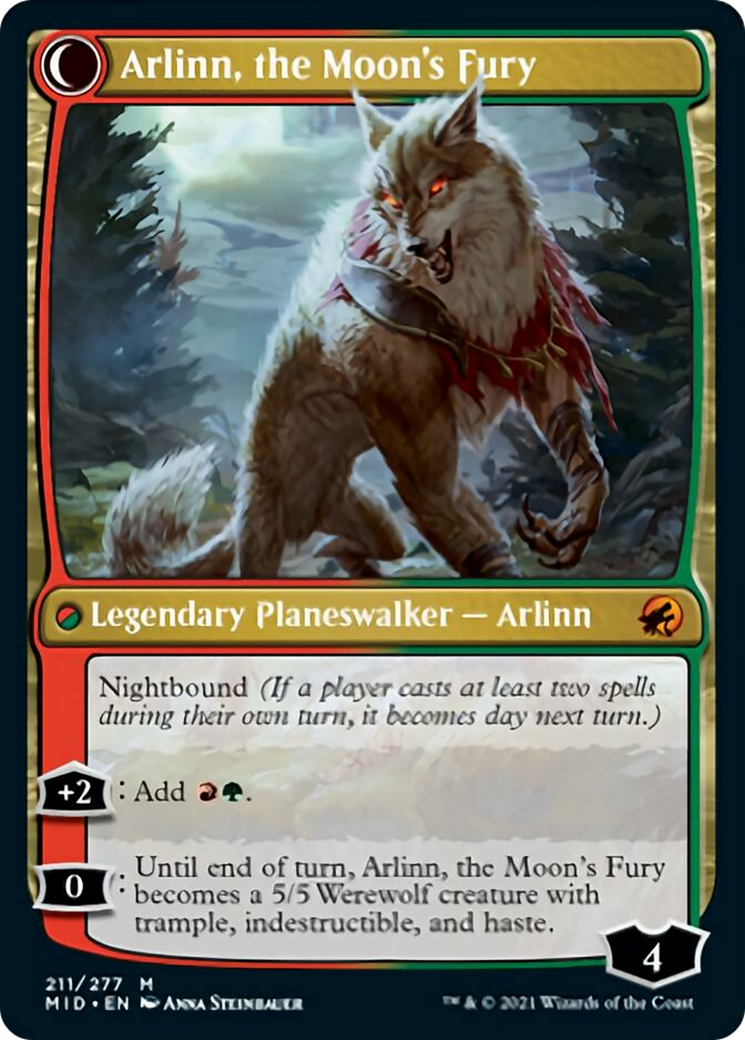 Arlinn, the Pack's Hope // Arlinn, the Moon's Fury Card Image
