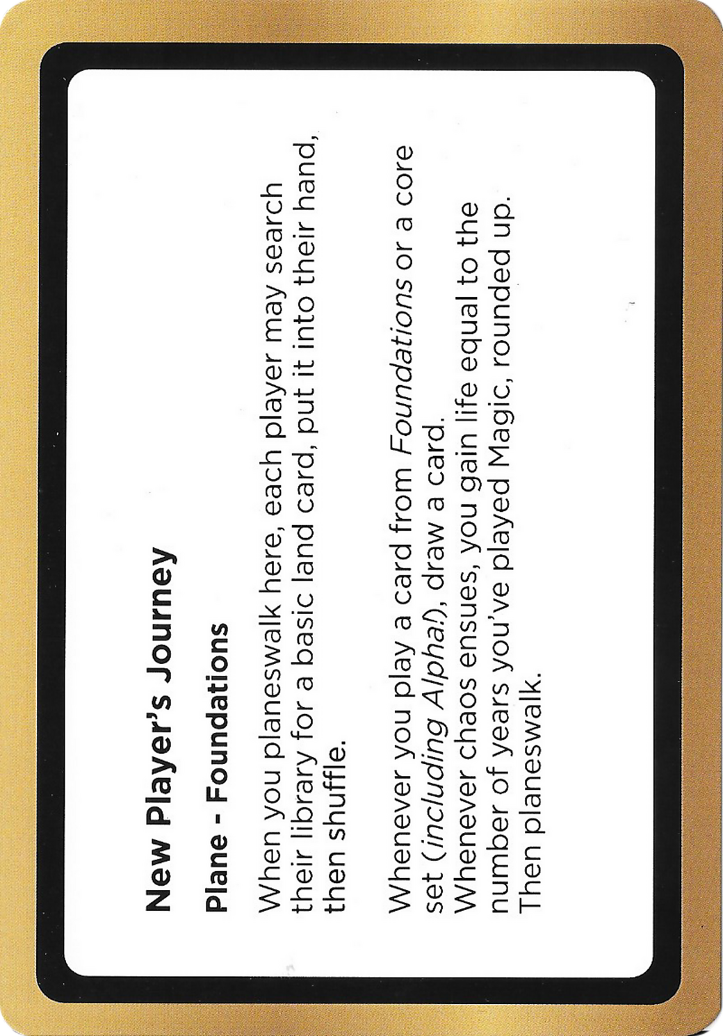 New Player's Journey Card Image