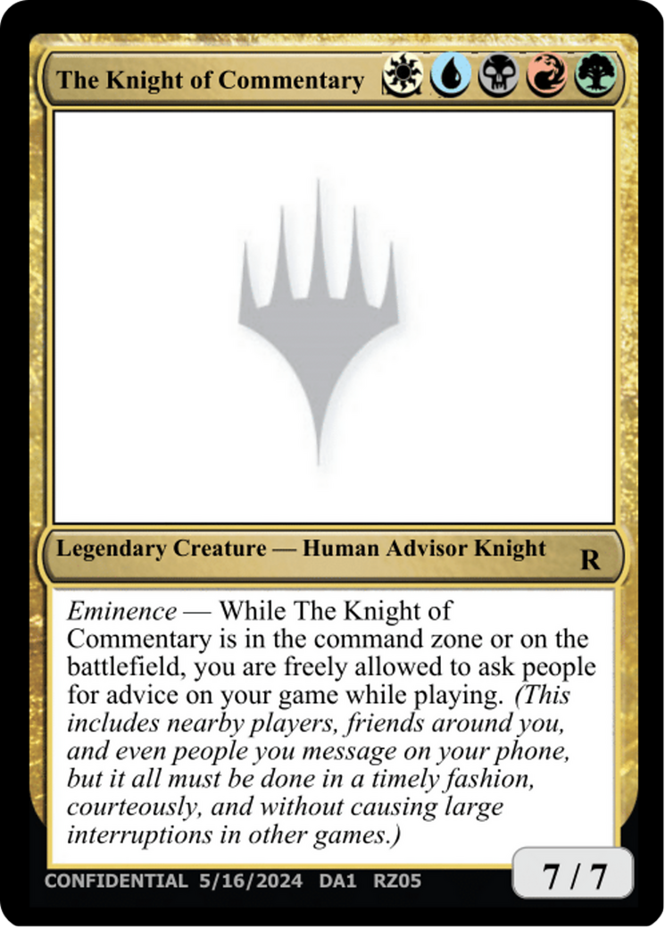 The Knight of Commentary Card Image