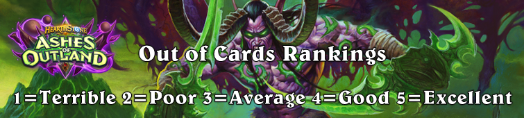 AoO Out of Cards Rankings