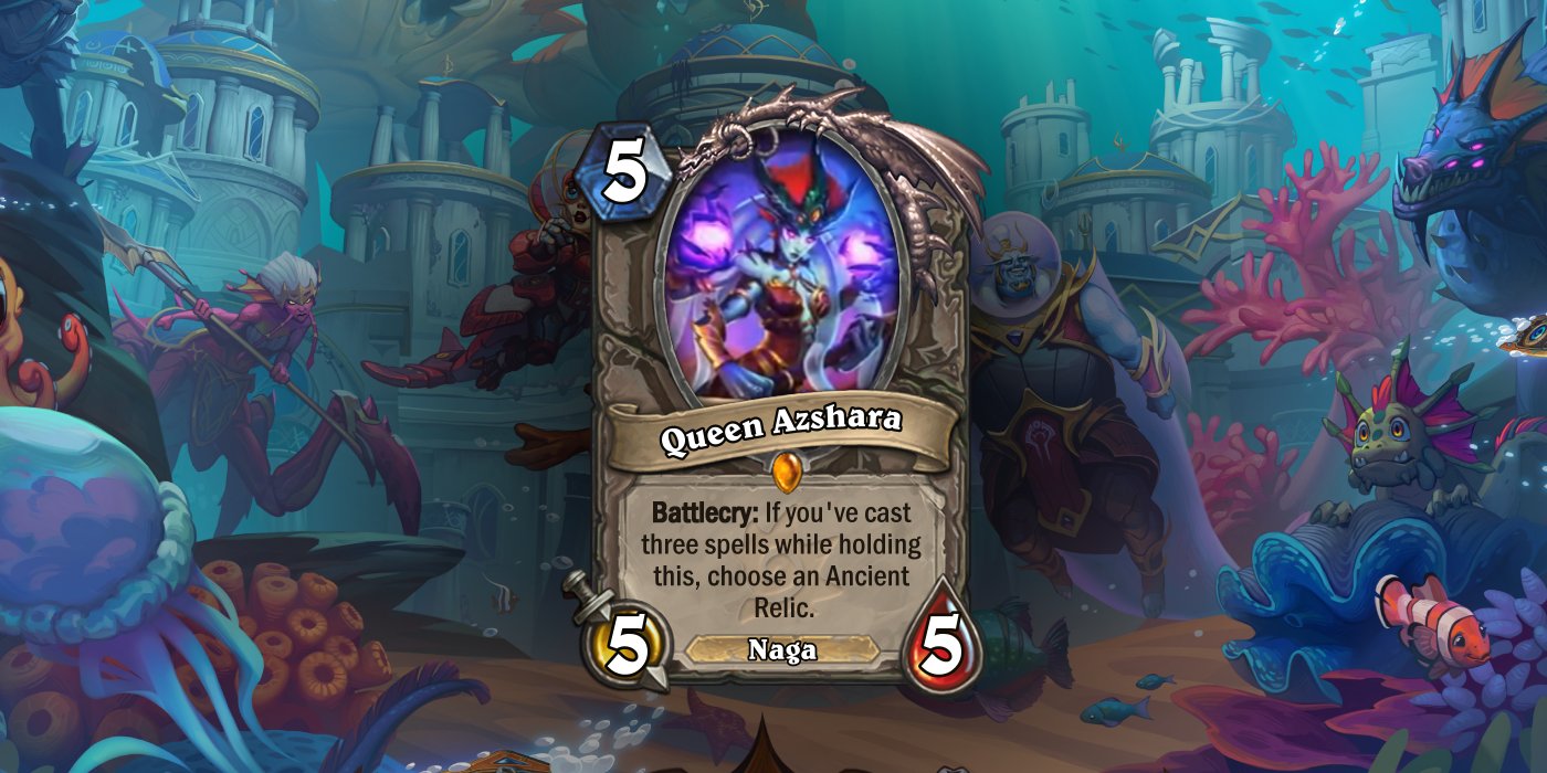 Blizzard Reveals the Queen Azshara Legendary Card for Hearthstone's Voyage to the Sunken City Expansion