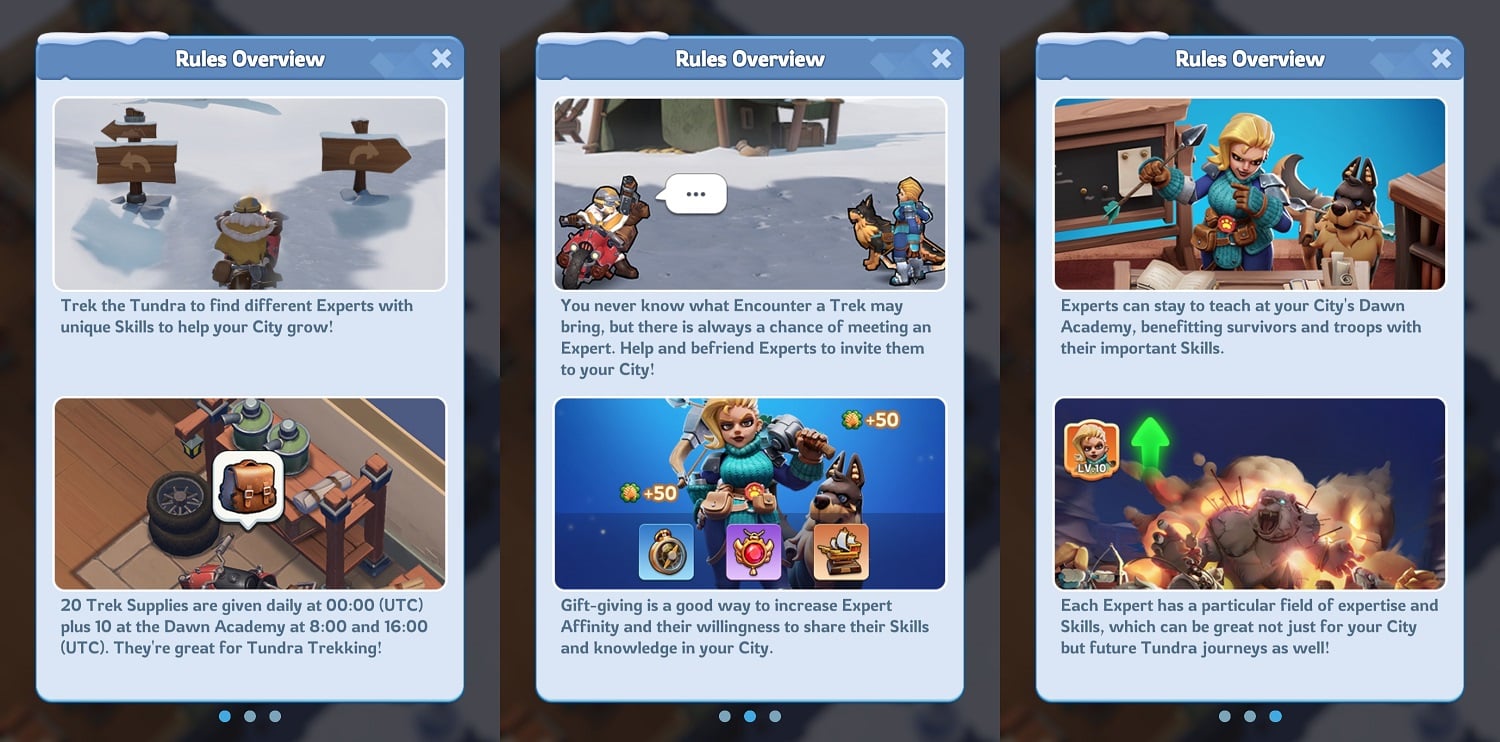 Whiteout Survival Experts - Tundra Trek, Rules Overview