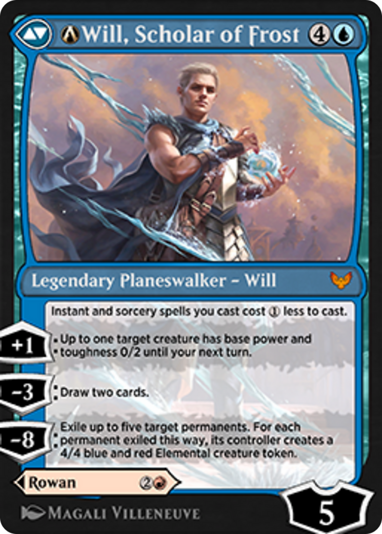 A-Rowan, Scholar of Sparks // A-Will, Scholar of Frost Card Image