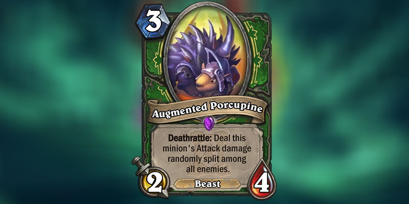 Augmented Porcupine is a new Hunter Card Revealed for Hearthstone's Ashes of Outland Expansion