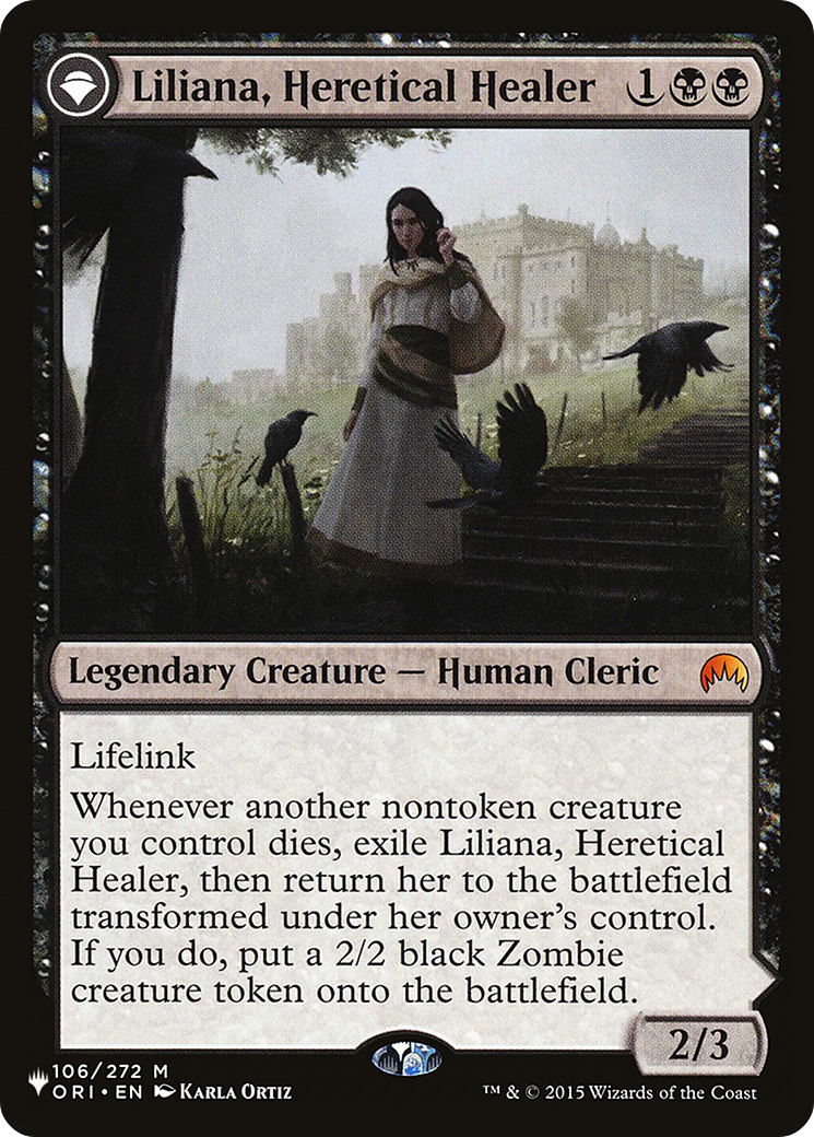 Liliana, Heretical Healer // Liliana, Defiant Necromancer Card Image