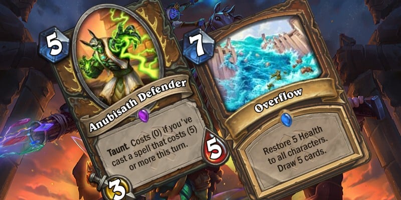Two Uldum Druid Card Reveals - Anubisath Defender & Overflow