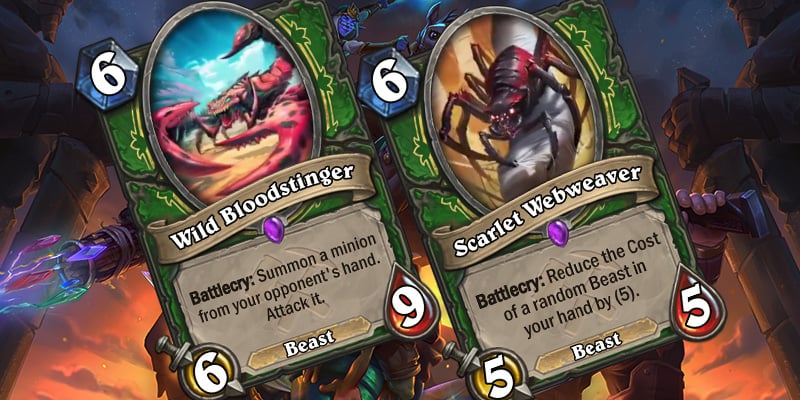Uldum Hunter Card Reveals - Wild Bloodstinger & Scarlet Webweaver