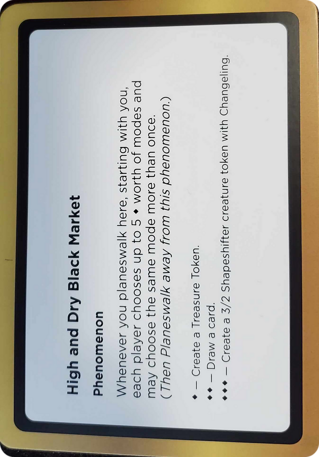 High and Dry Black Market Card Image