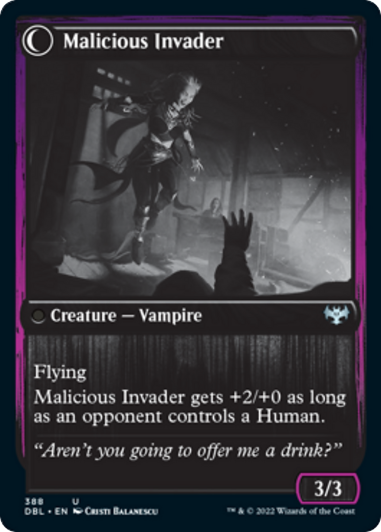 Innocent Traveler // Malicious Invader Card Image