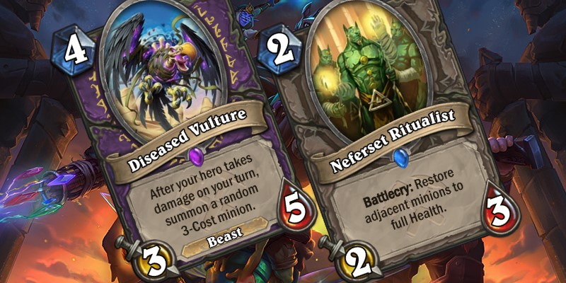 Uldum Card Reveals -  Diseased Vulture & Neferset Ritualist