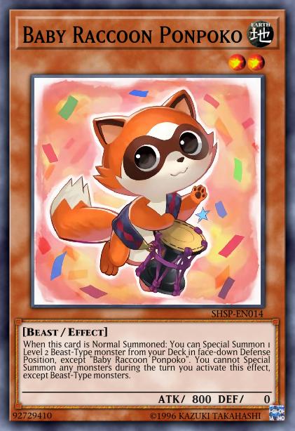 Baby Raccoon Ponpoko Card Image