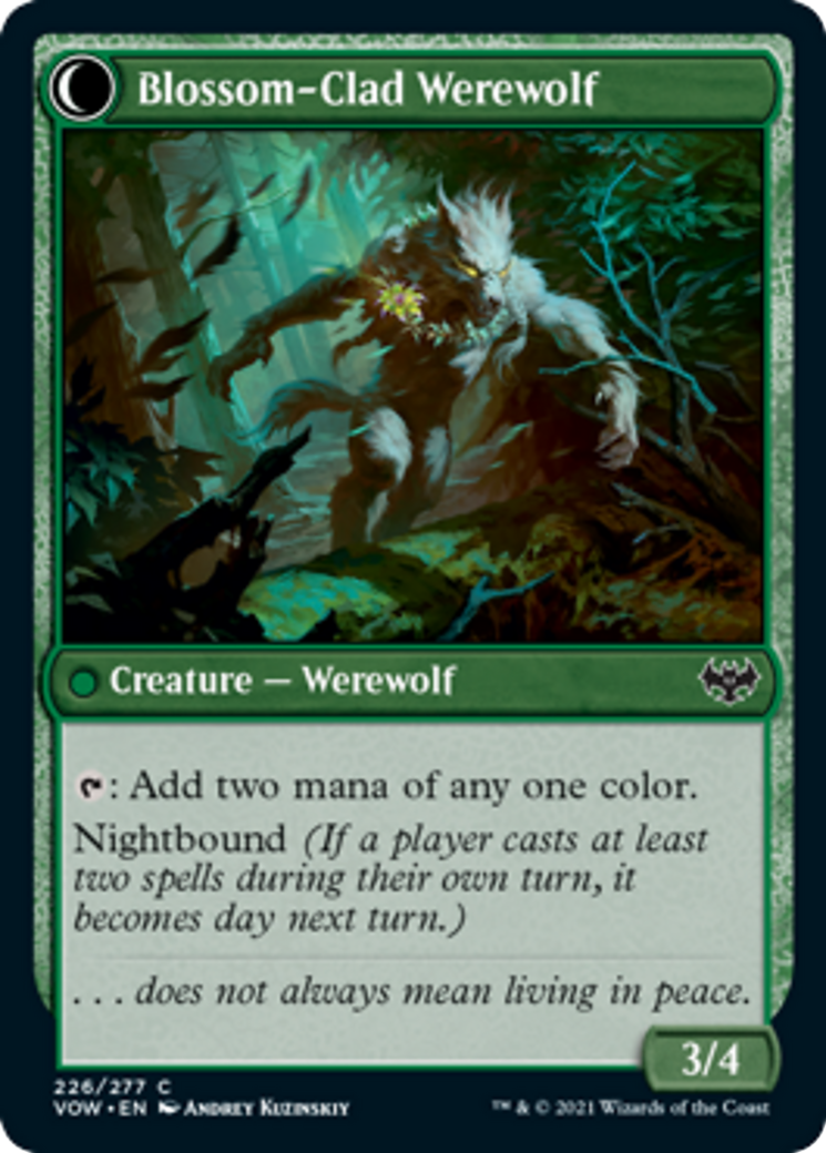 Weaver of Blossoms // Blossom-Clad Werewolf Card Image