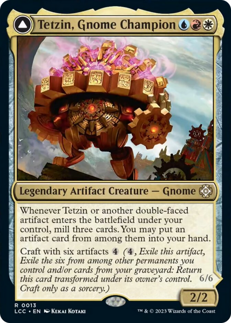 Tetzin, Gnome Champion // The Golden-Gear Colossus Card Image