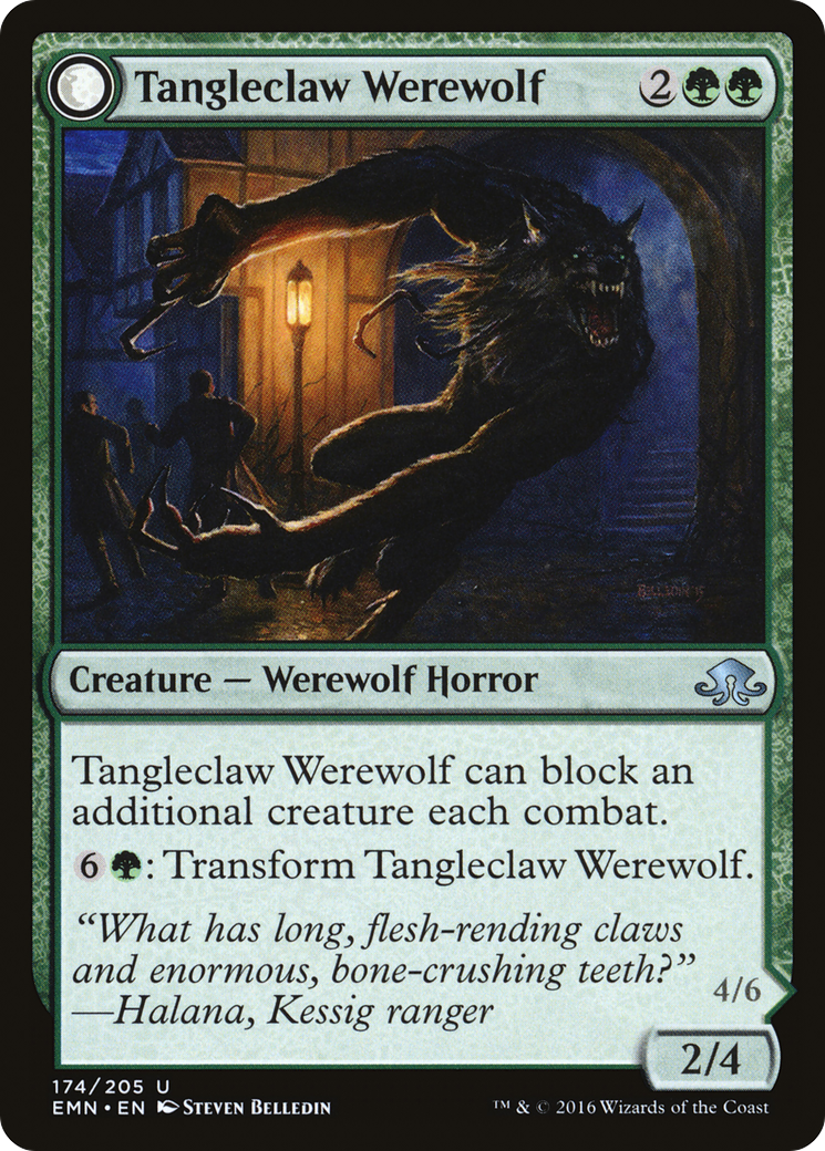 Tangleclaw Werewolf // Fibrous Entangler Card Image