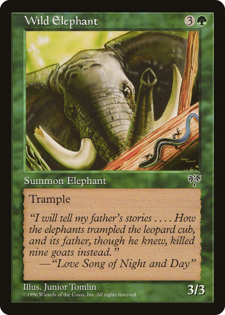 Wild Elephant Card Image