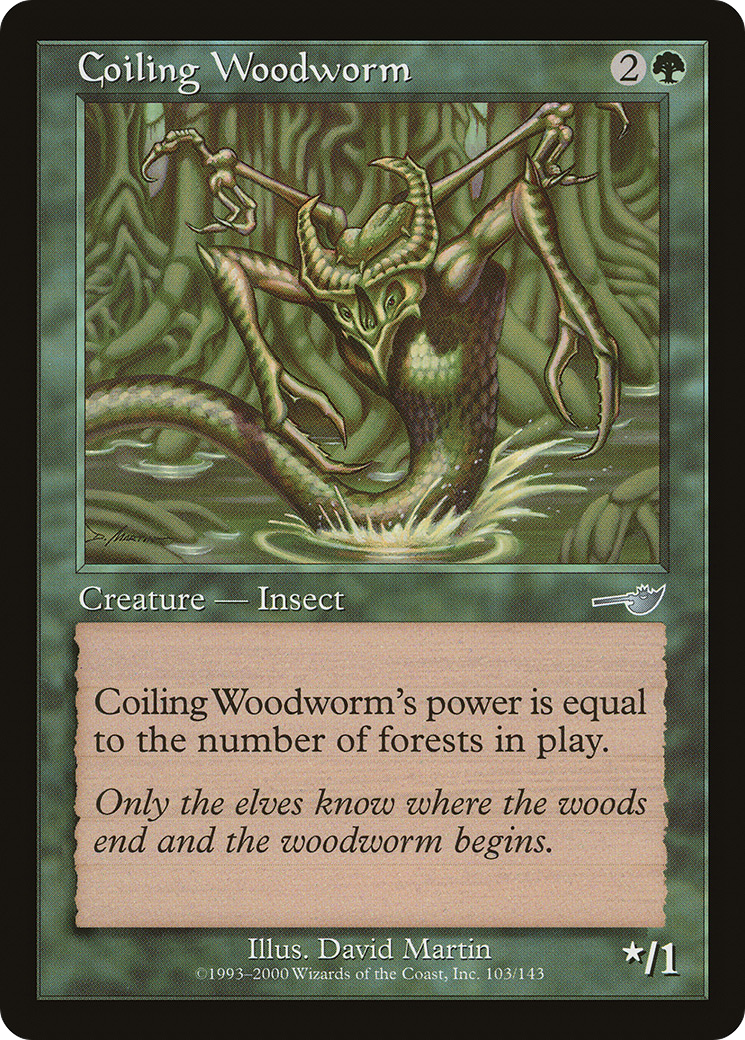 Coiling Woodworm Card Image