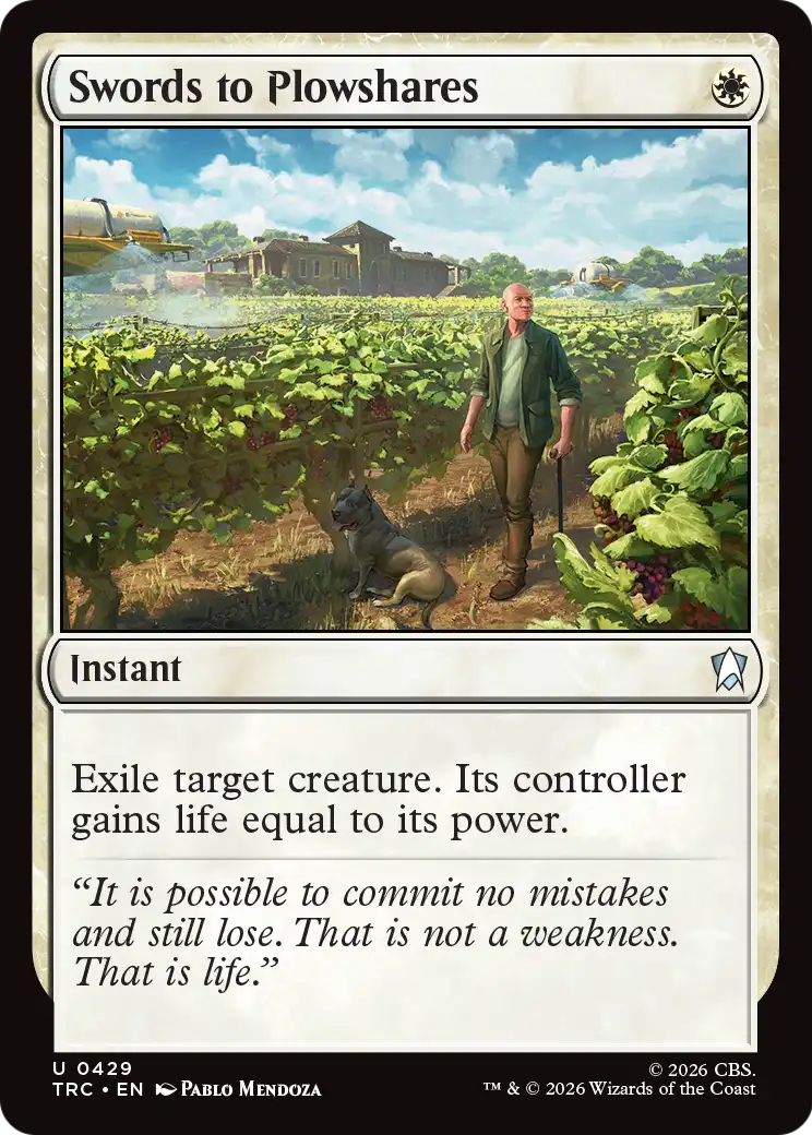 Swords to Plowshares Magic: The Gathering card