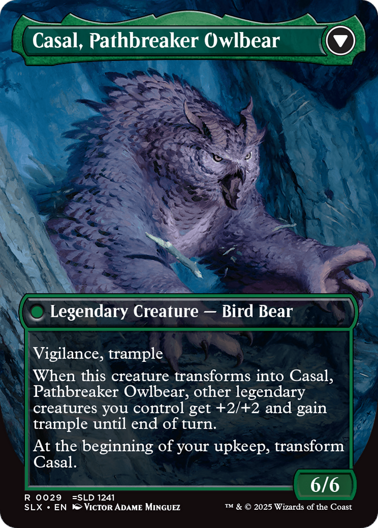 Casal, Lurkwood Pathfinder // Casal, Pathbreaker Owlbear Card Image