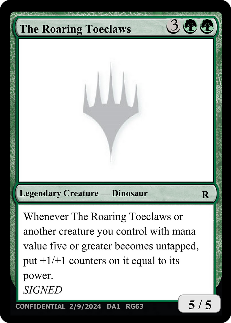 The Roaring Toeclaws Card Image