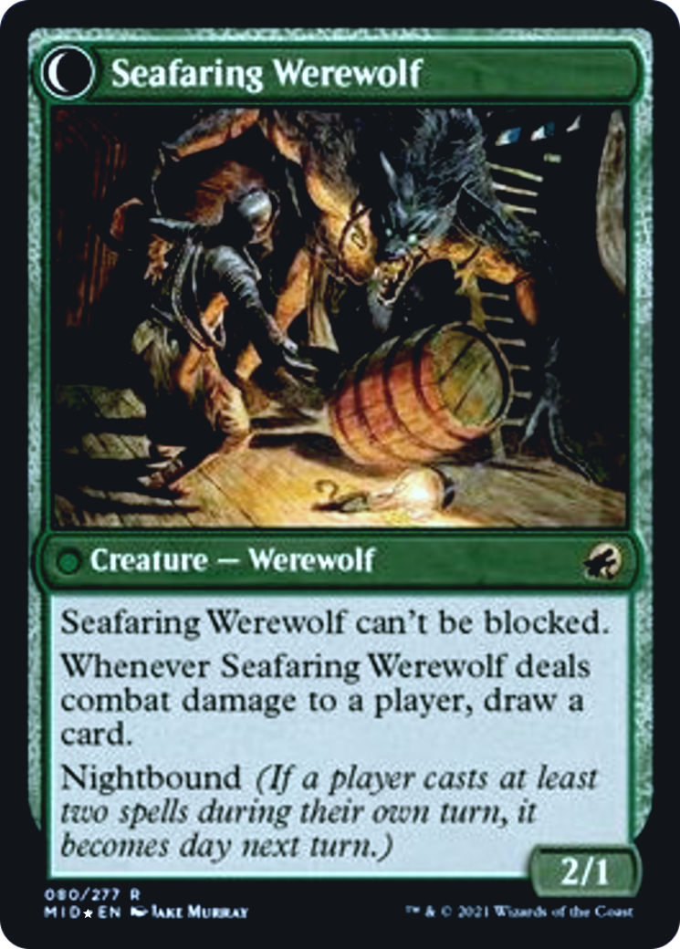 Suspicious Stowaway // Seafaring Werewolf Card Image
