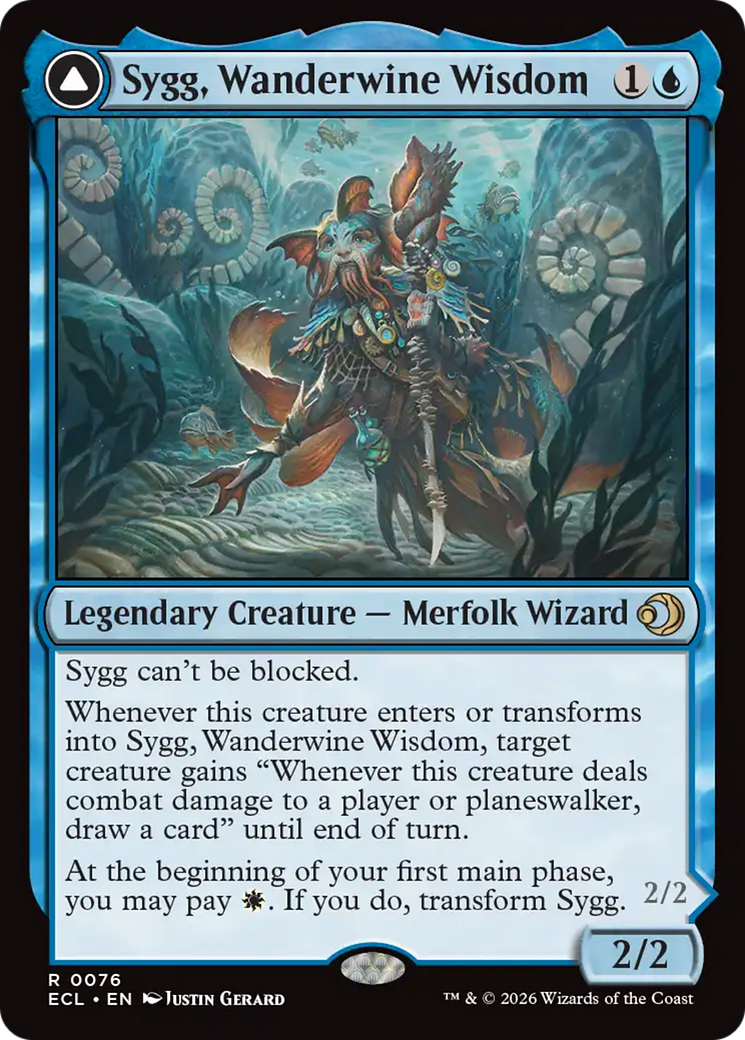 Sygg, Wanderwine Wisdom // Sygg, Wanderbrine Shield Card Image