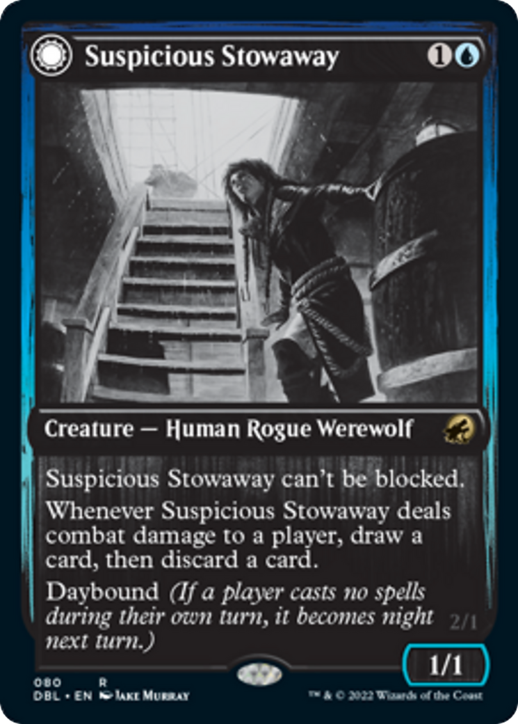 Suspicious Stowaway // Seafaring Werewolf Card Image