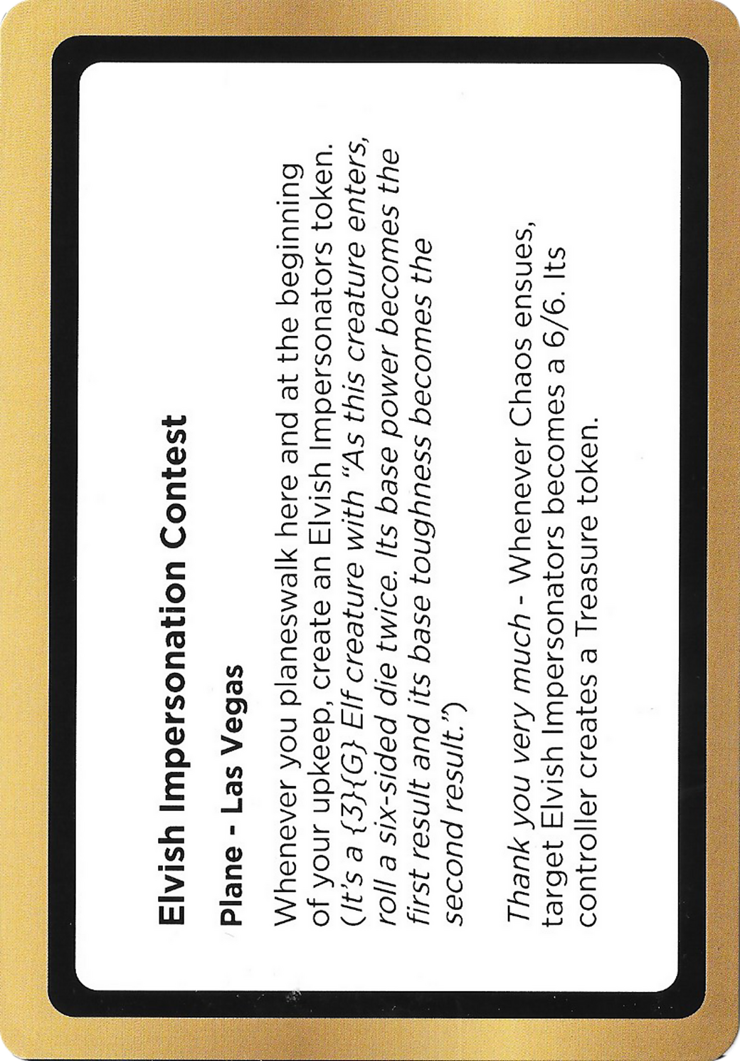 Elvish Impersonation Contest Card Image