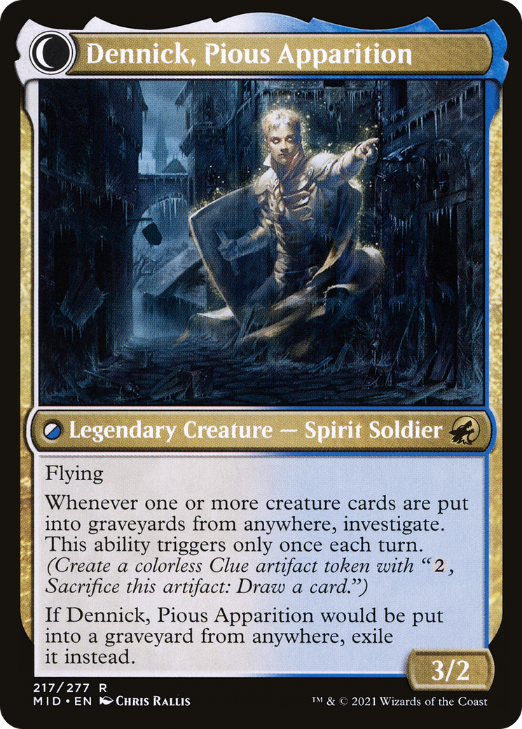 Dennick, Pious Apprentice // Dennick, Pious Apparition Card Image