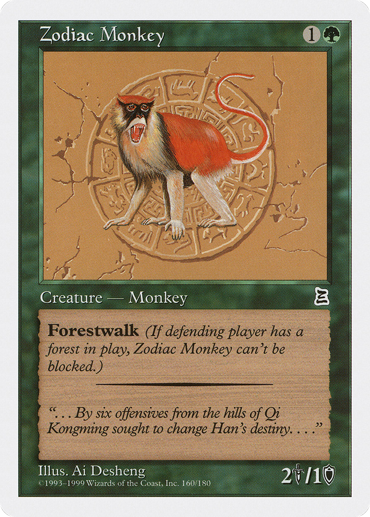 Zodiac Monkey Card Image