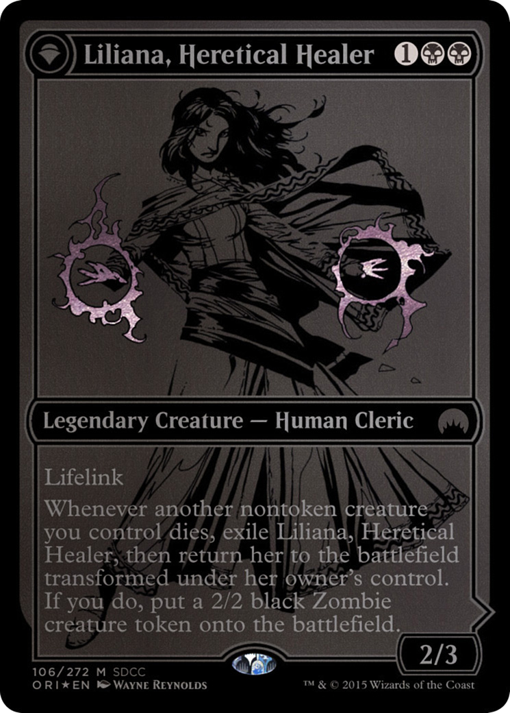 Liliana, Heretical Healer // Liliana, Defiant Necromancer Card Image