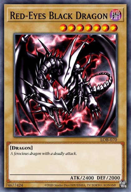 Red-Eyes Black Dragon Yu-Gi-Oh Card, Art 3