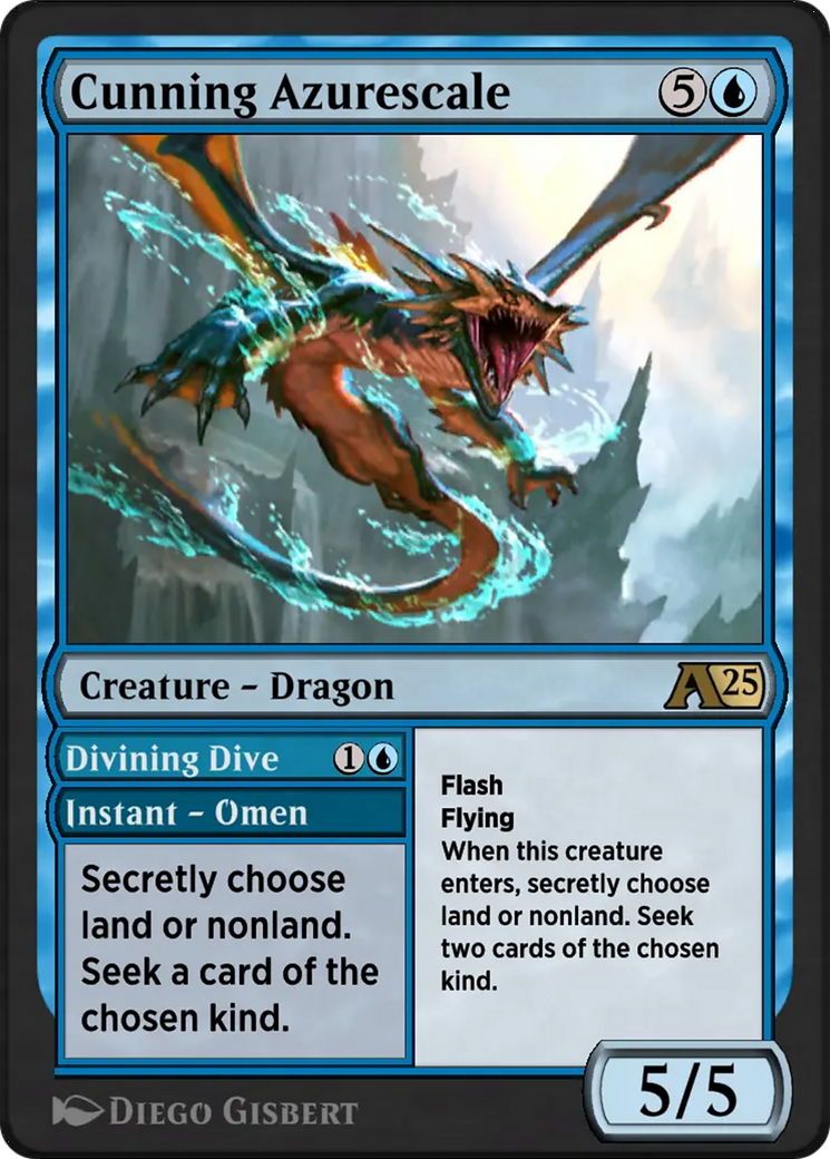 Cunning Azurescale // Divining Dive Card Image