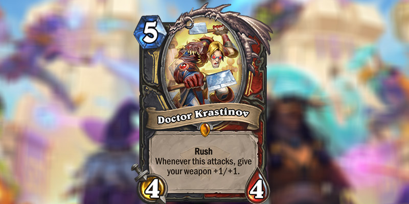 Doctor Krastinov is a New Rogue & Warrior Legendary Revealed for Hearthstone's Scholomance Academy Expansion