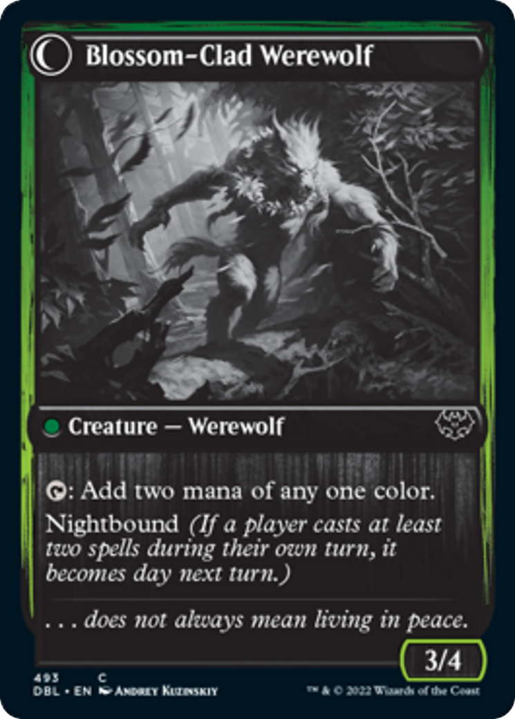 Weaver of Blossoms // Blossom-Clad Werewolf Card Image