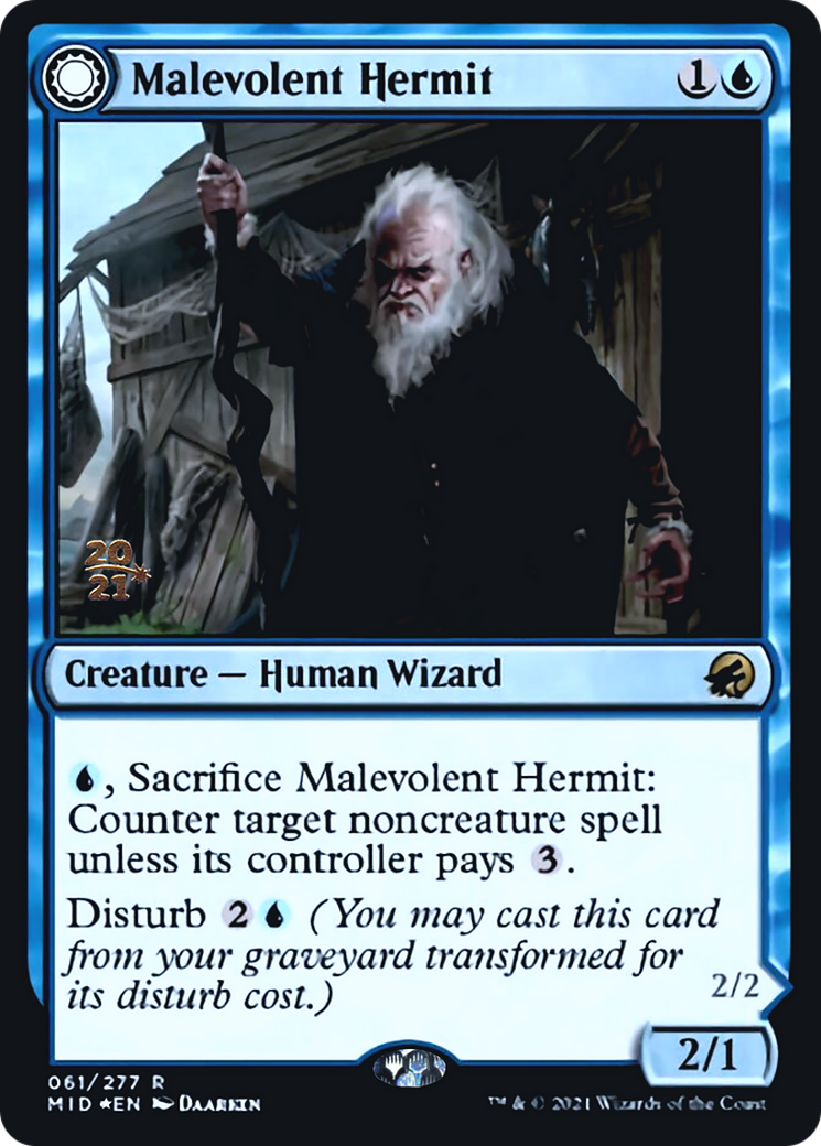 Malevolent Hermit // Benevolent Geist Card Image