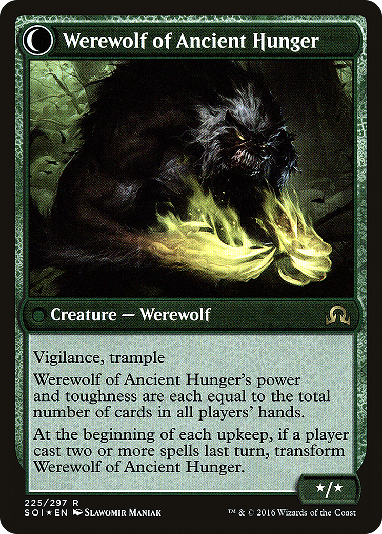 Sage of Ancient Lore // Werewolf of Ancient Hunger Card Image