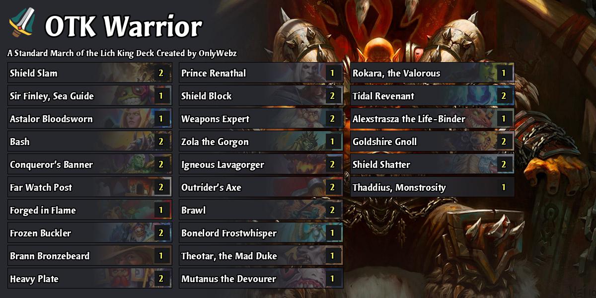 Thaddius Control Warrior(naxx Theorycraft) - March Of The Lich King 