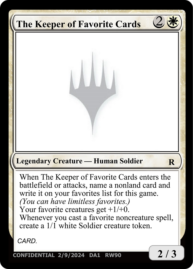 The Keeper of Favorite Cards Card Image