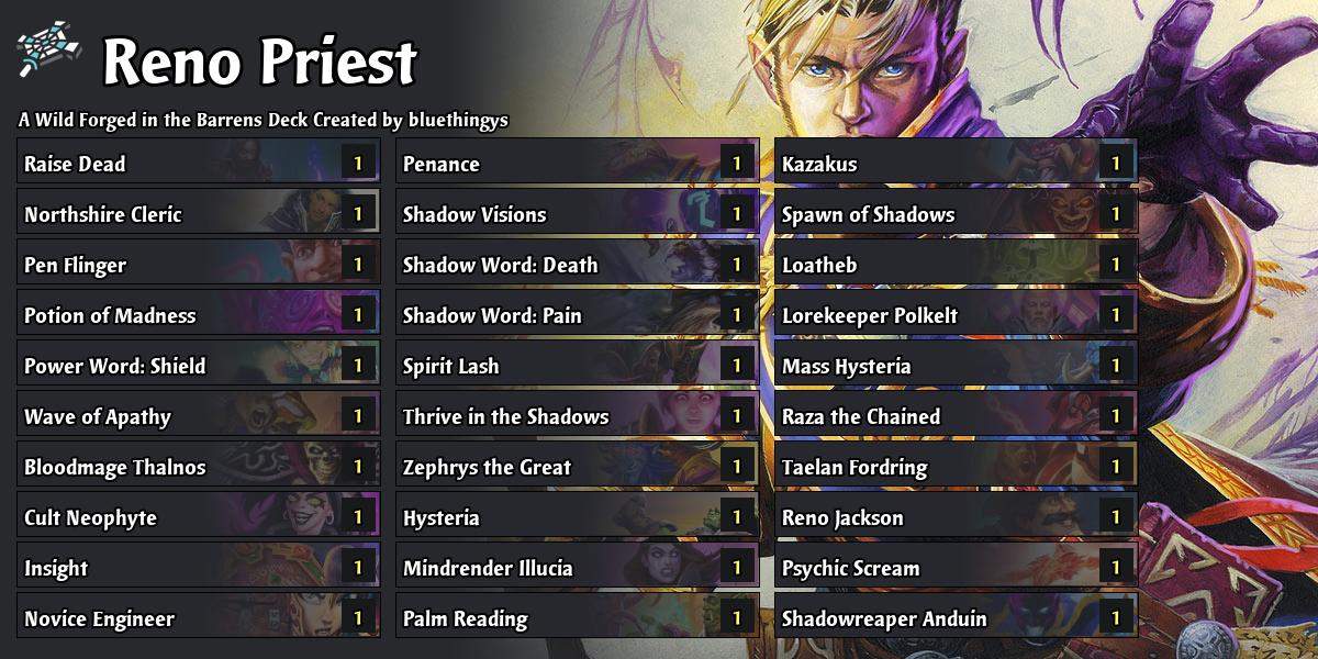 reno priest apm Forged in the Barrens Hearthstone Decks Out of