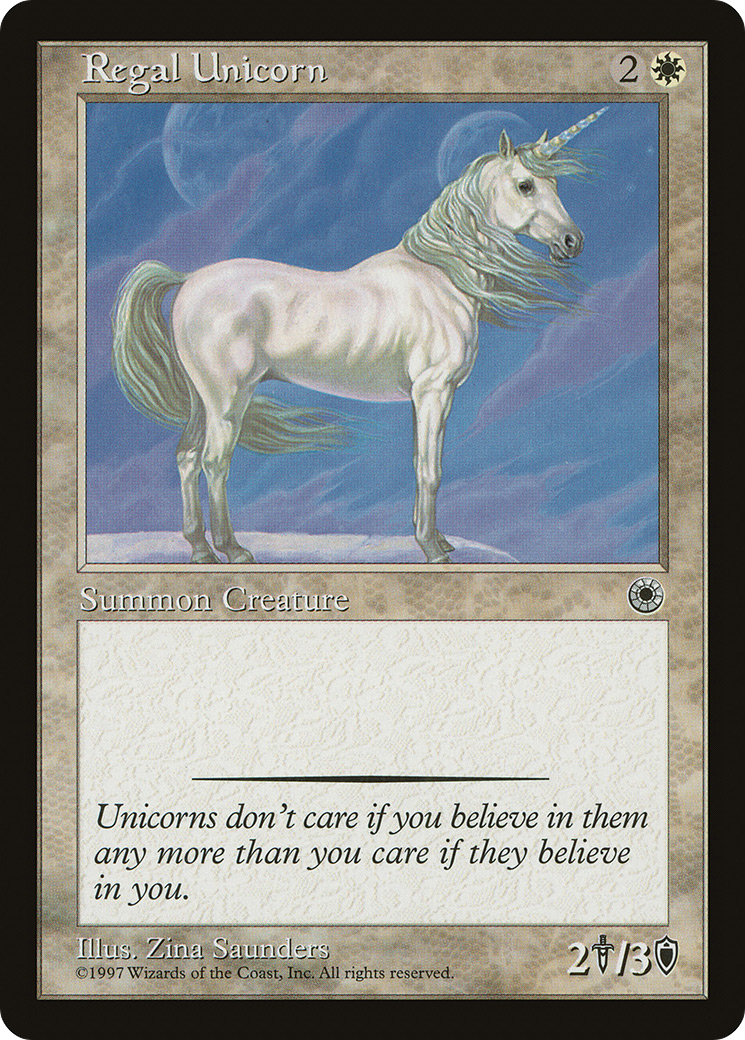 Regal Unicorn Card Image