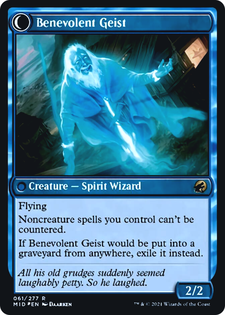 Malevolent Hermit // Benevolent Geist Card Image